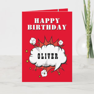 Cartão Feliz Aniversário do Super Herói Discurso Bble Boy