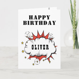 Cartão Feliz Aniversário do Super Herói Discurso Bble Boy