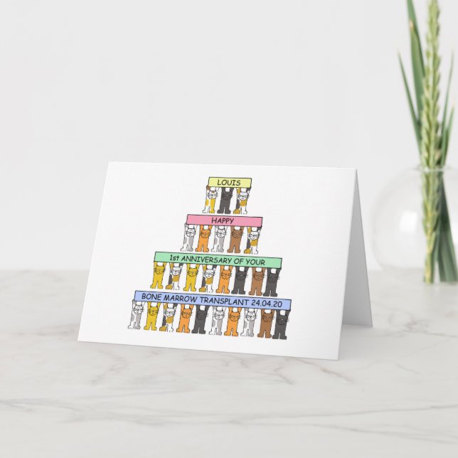 Cartão Feliz aniversário do Transplante de Medula Óssea L (Frente)