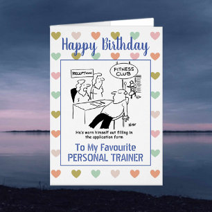 Cartão Feliz Aniversário do Treinador Pessoal