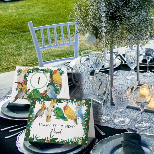 Cartão Feliz aniversário do Tropical Exótica Bebê adoráve (Criador carregado)