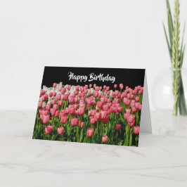 Cartão Feliz Aniversário do Tulip Rosa