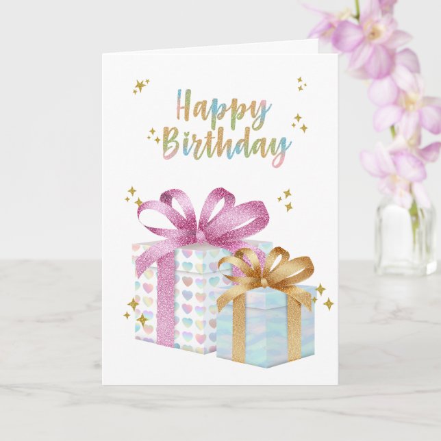 Cartão Feliz Aniversário do Unicorn (Orquídea)