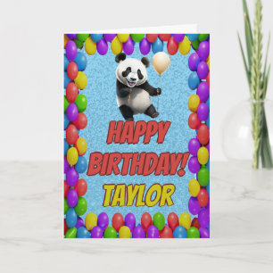 Cartão Feliz Aniversário do Urso de Panda fofinho