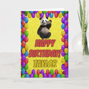 Cartão Feliz Aniversário do Urso de Panda fofinho