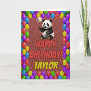 Cartão Feliz Aniversário do Urso de Panda fofinho