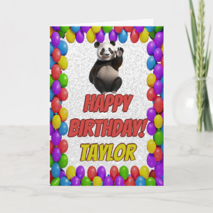 Cartão Feliz Aniversário do Urso de Panda fofinho