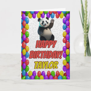 Cartão Feliz Aniversário do Urso de Panda fofinho