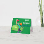 Cartão Feliz aniversario do verde do golfe do emoji do<br><div class="desc">Cartão de aniversário bonito do sobrinho do golfe do emoji. Personalize com seu próprio texto e faça-o verdadeiramente especial e original!</div>