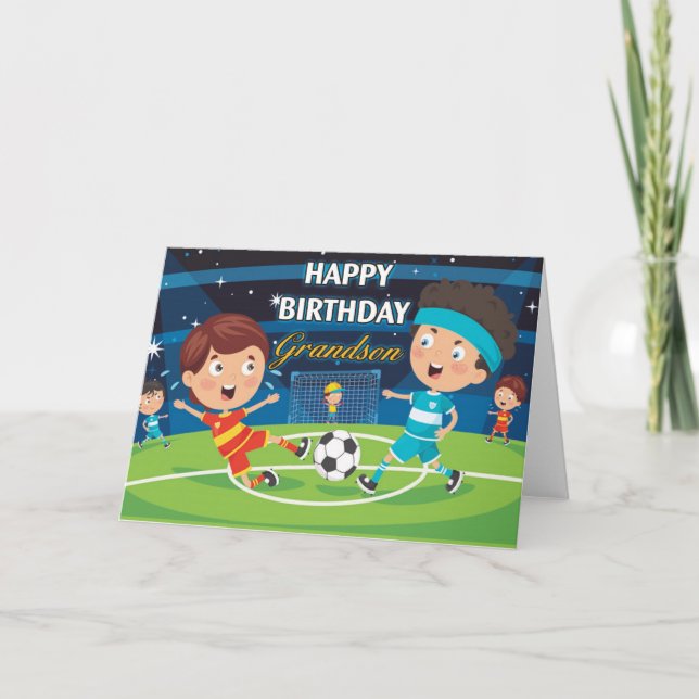 Cartão Feliz Aniversário do Vovô de Futebol (Frente)