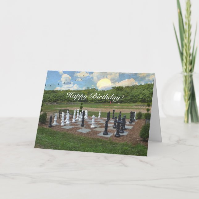 Cartão Feliz Aniversário do Xadrez (Frente)