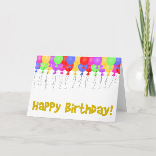 Cartão Feliz aniversário dos balões