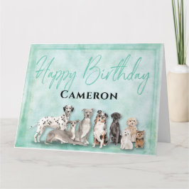 Cartão Feliz Aniversário dos Cachorros