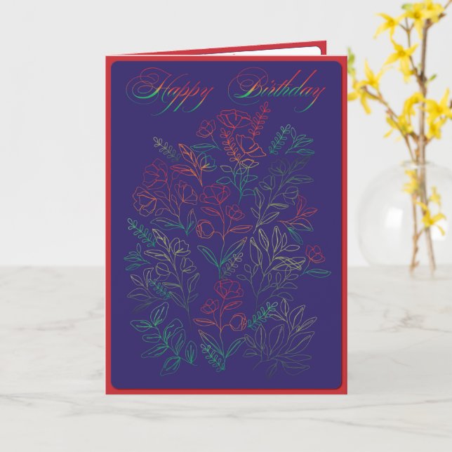 Cartão Feliz Aniversário dos Flores Selvagens (Flor Amarela)