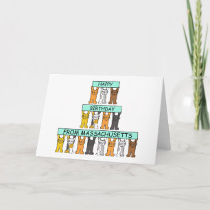 Cartão Feliz Aniversário Dos Gatos De Cartografia De Mas