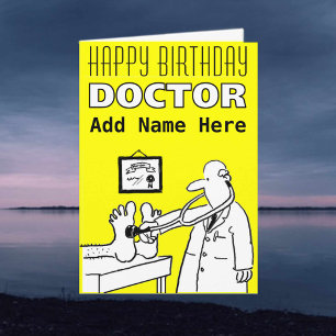 Cartão Feliz Aniversário Doutor - Personalize Frente e D