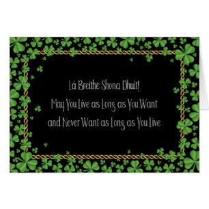 Cartão Feliz aniversario e bênção gaélicos