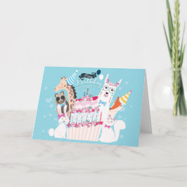 Cartão Feliz Aniversário e Bolo