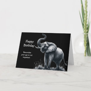 Cartão Feliz Aniversário é Elefante Irrelefante Engraçado