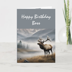 Cartão Feliz Aniversário Elk Boss que é Notável