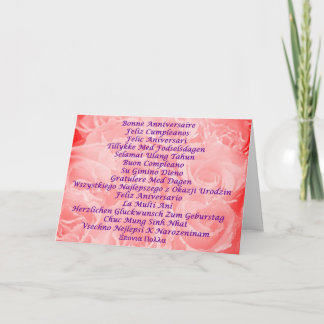 Cartão Feliz aniversario em 16 línguas