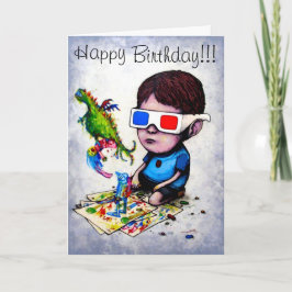 Cartão Feliz aniversário em 3D!!