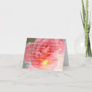 Cartão Feliz aniversario em muitas línguas