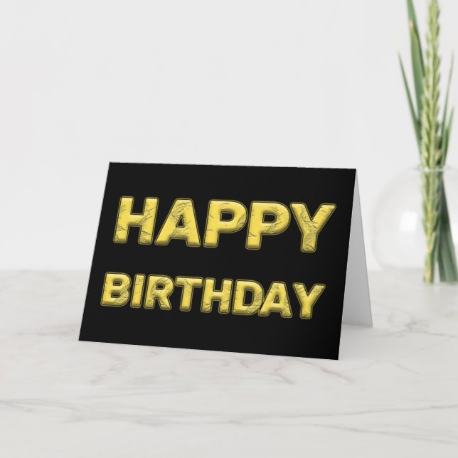 Cartão Feliz aniversário em ouro! (Frente)
