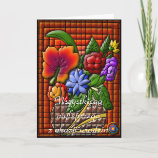 Cartão Feliz aniversário em polonês