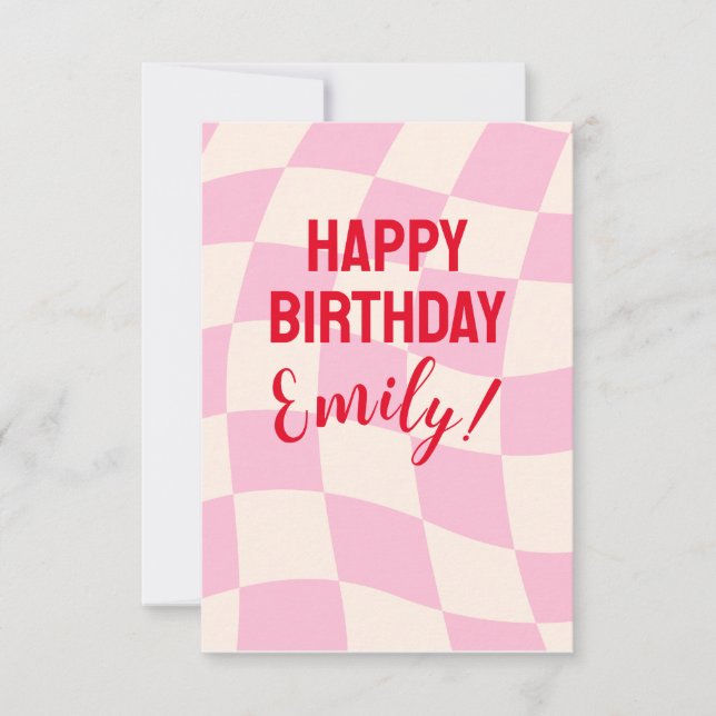 Cartão Feliz Aniversário Emily Nome Personalizado Persona (Frente)