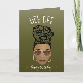 Cartão Feliz aniversário! Empoderamento da mulher negra v