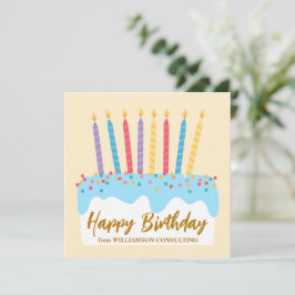 Cartão Feliz Aniversário Empresarial Fofo Personalizado
