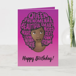 Cartão Feliz Aniversário, Encorajando Mulheres Negras, Ma