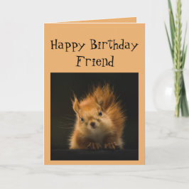 Cartão Feliz Aniversário Engraçado FRIENTE, AMIGO Red Squ