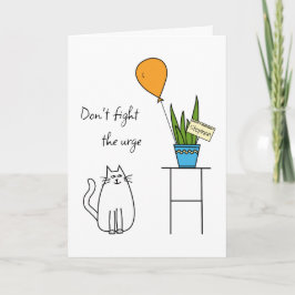 Cartão Feliz Aniversário Engraçado Gato Adicione um Cartã