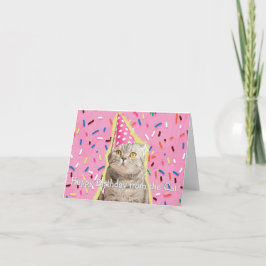 Cartão Feliz Aniversário Engraçado Personalizado do Gato