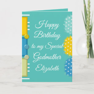 Cartão Feliz aniversário especial Madrinha verde