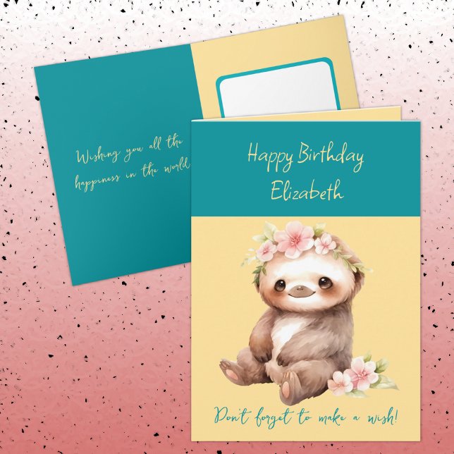 Cartão Feliz aniversário faça um desejo acrescentar nome  (Criador carregado)