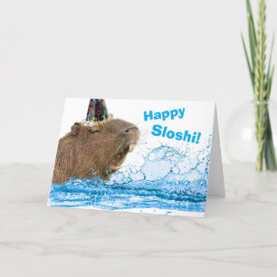 Cartão Feliz aniversário feliz Sloshi Capybara