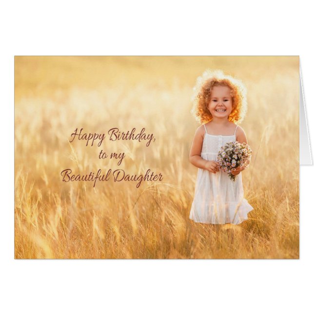 Cartão Feliz Aniversário Filha (Frente Horizontal)