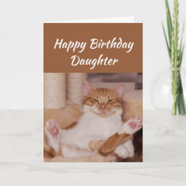 Cartão Feliz Aniversário Filha Celebra Gato Engraçado