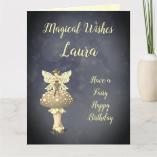 Cartão Feliz Aniversário Filha Fada design