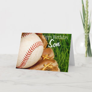 Cartão Feliz Aniversário Filho Baseball com Mitt