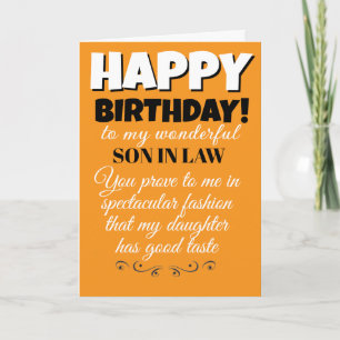 Cartão Feliz aniversário filho da lei