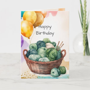 Cartão Feliz Aniversário Fio Crochê Tricô Humor
