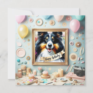 Cartão Feliz Aniversário Flat Greeting Card
