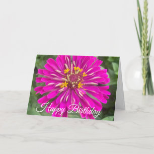 Cartão Feliz Aniversário Flor Amarela Rosa