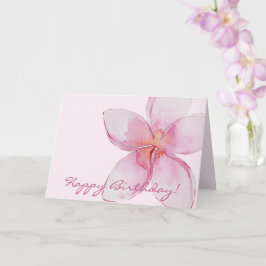 Cartão Feliz aniversário | Flor de Aquarelas do Havaí