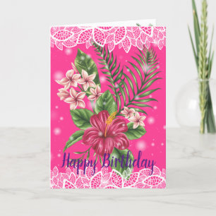 Cartão Feliz aniversário Floral
