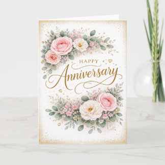 Cartão Feliz Aniversário Floral
